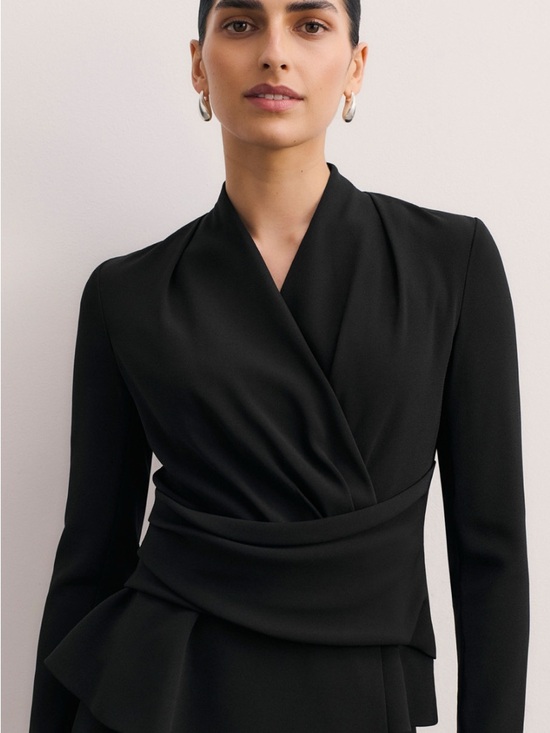 The Fold Tops - The Fold Bellevue women’s wool blend top in black